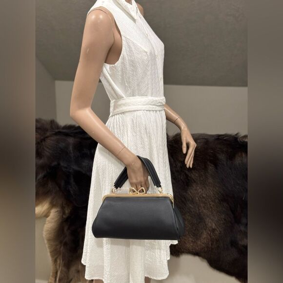 Premium Pebble Calfskin Handmade “Bow” Kisslock Baguette Bag & 3 Strap Styles - Picture 8 of 15